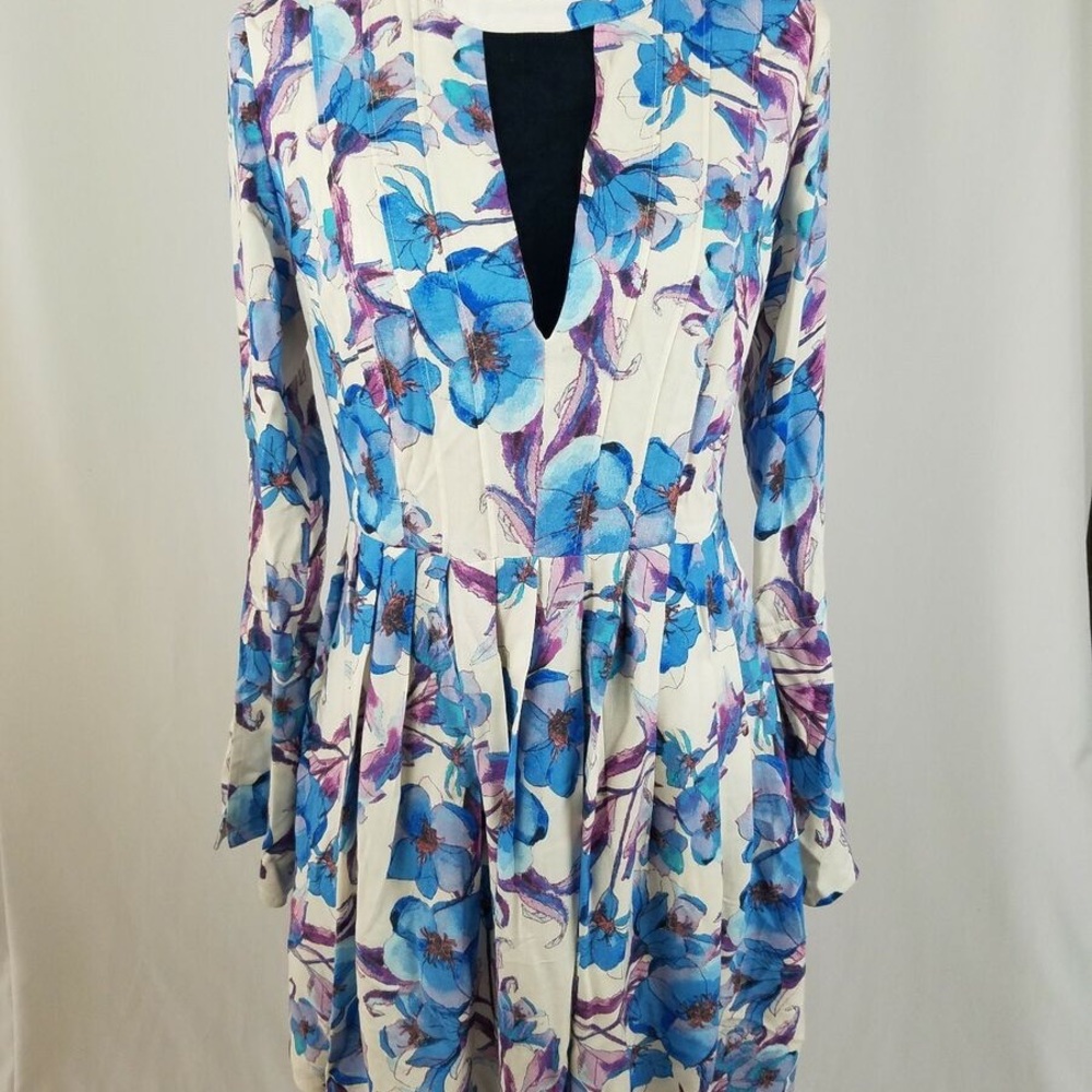 FREE PEOPLE Floral Blue and Purple Dress